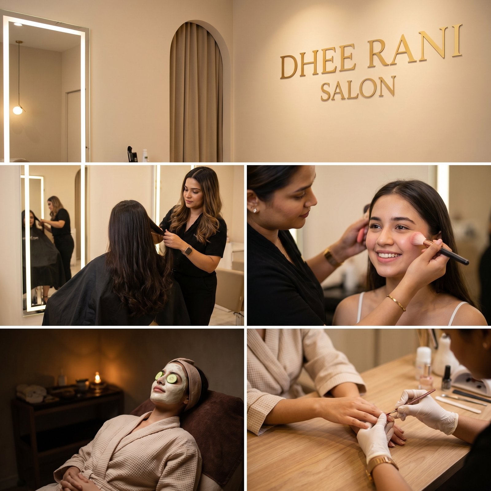 Dhee Rani Salon promotional card